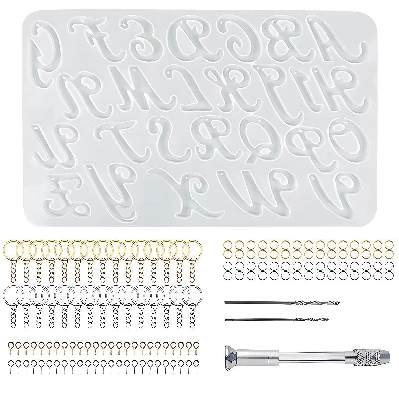 Moule Silicone Alphabet & Chiffres – Résine Époxy, Bougies d’Anniversaire & Bijoux DIY | Porte-Clés, Pendentifs & Déco | Kit Complet