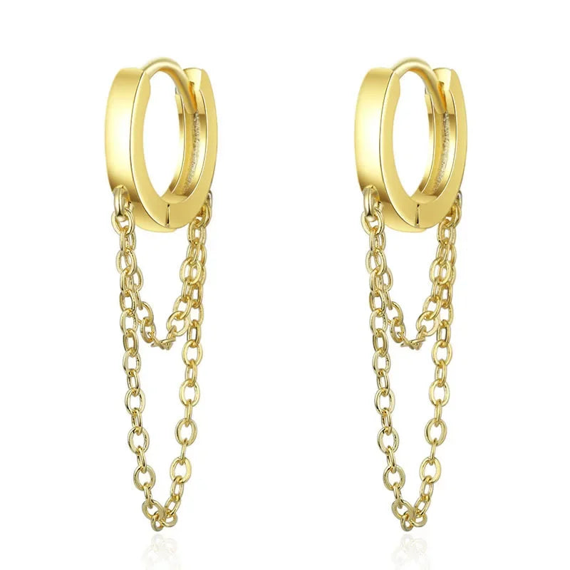 Créoles Luxe Pavées Zircon Couleur Or — Boucles d'Oreilles Femme Élégantes