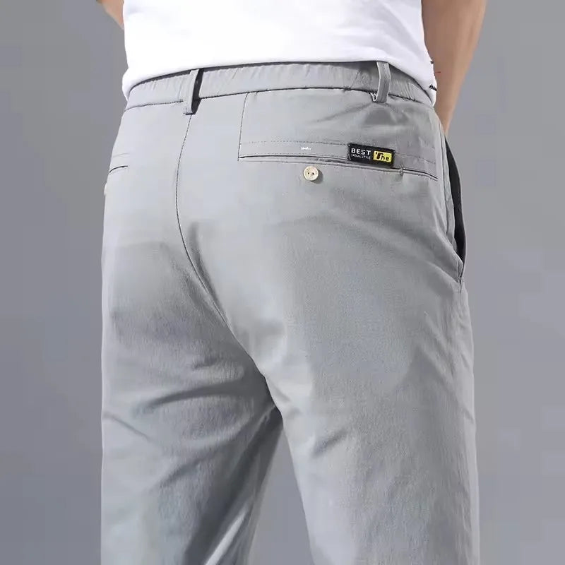 Pantalon Homme Slim Coton Stretch – Business Casual Golf Style Coréen Léger Printemps Automne | Mode Homme Premium