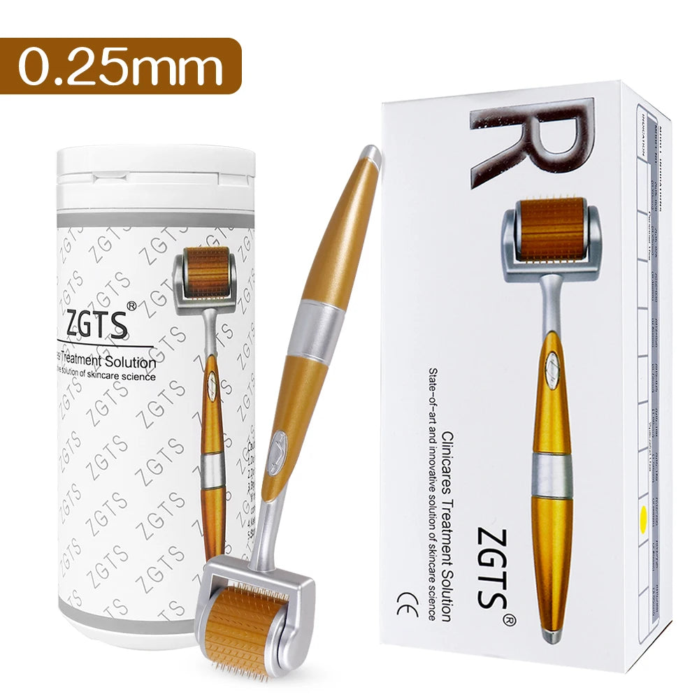 Derma Roller Professionnel 540 Aiguilles – Croissance Cheveux & Barbe, Soin Visage & Corps | 0.2mm 0.25mm 0.3mm
