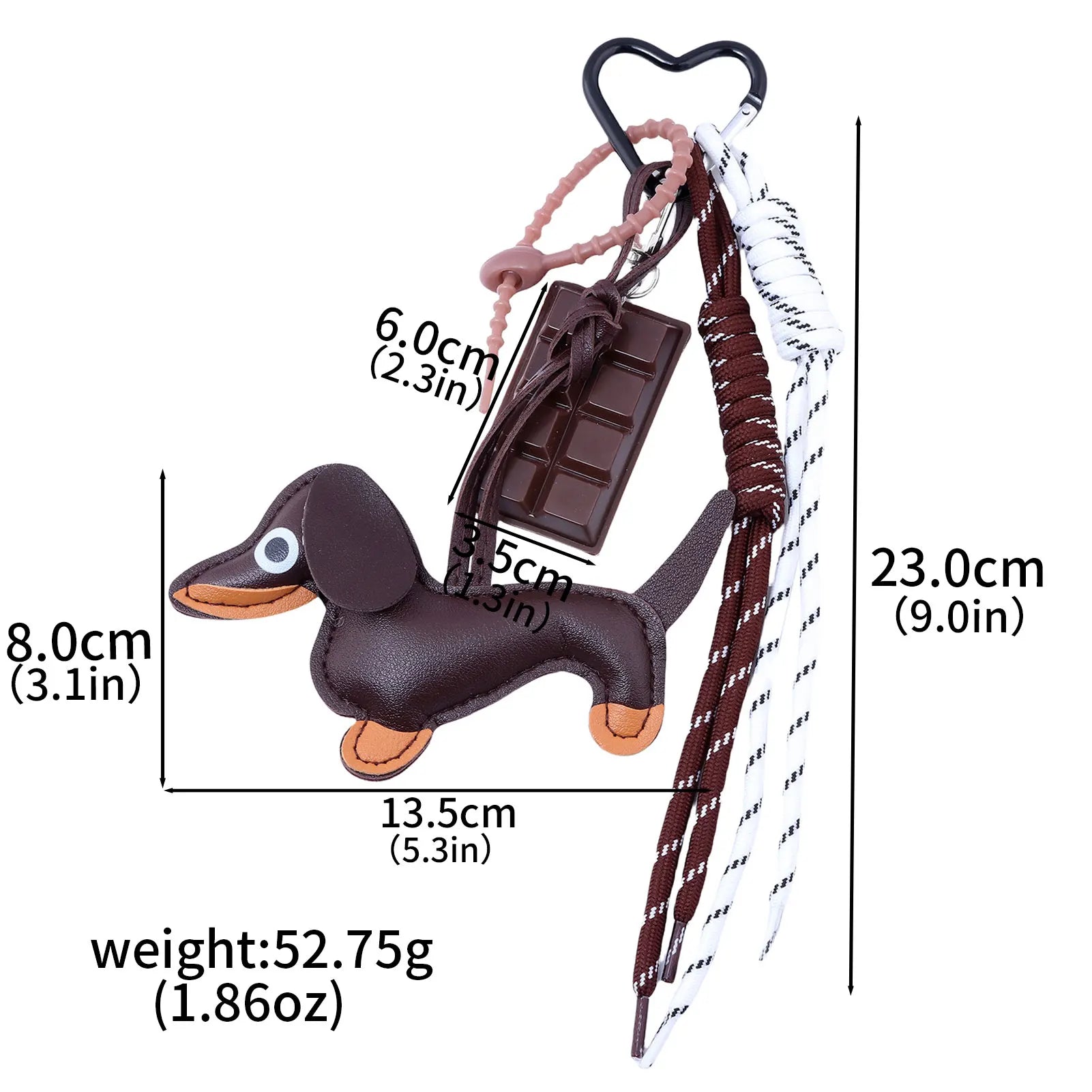 Porte-Clés Chien Saucisse Personnalisé – Pendentif Sac Corde Tressée Décoration Cadeau Mignon