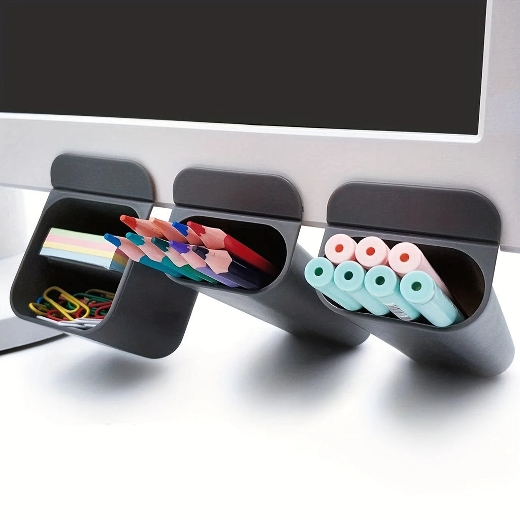 Porte-Stylos Clip-on PP Plastique – Organisateur Bureau Adhésif Bords Arrondis