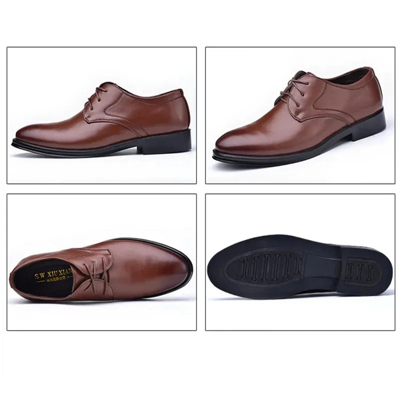 Derby Cuir Business Dress Homme 2025 – Casual Confortable Résistant Fourrure Chaussure