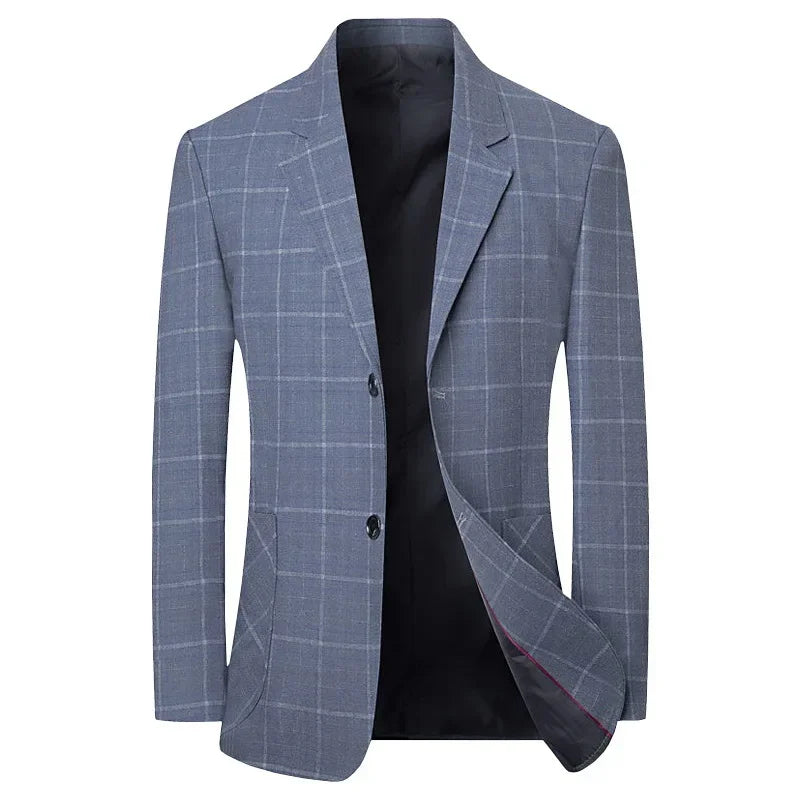 Herren Karo Blazer Slim Fit 4XL – Business Casual Jacke Frühling Herbst Premium Qualität