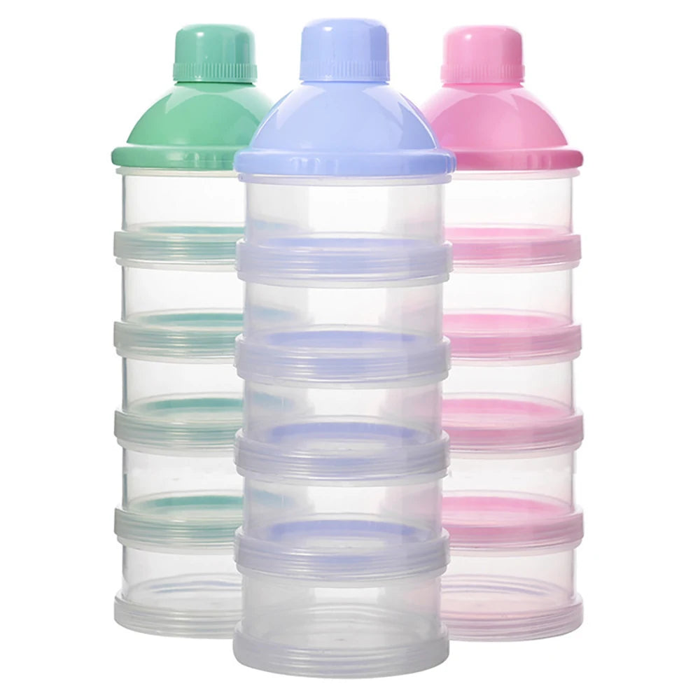 Boîte Doseuse Lait en Poudre Portable 4/5 Compartiments – Distributeur Bébé Snacks Alimentation