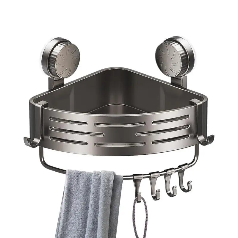 Étagère Douche Angle Triangulaire Sans Perçage – Ventouse Murale, Rangement Salle de Bain & Douche | Coin Pratique