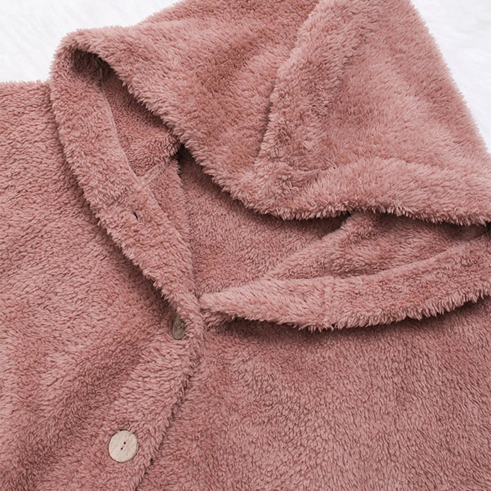 Damen Teddyfell-Mantel mit Kapuze – Warme Fleece-Jacke Unifarben | Herbst Winter Trend