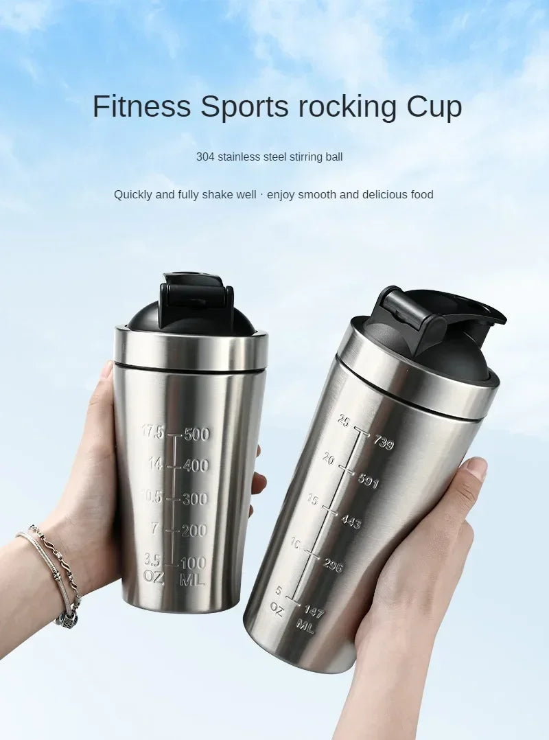 Shaker Protéiné Inox Sport Portable – Bouteille Nutrition Fitness & Musculation | Étanche & Sans BPA | Gym & Workout