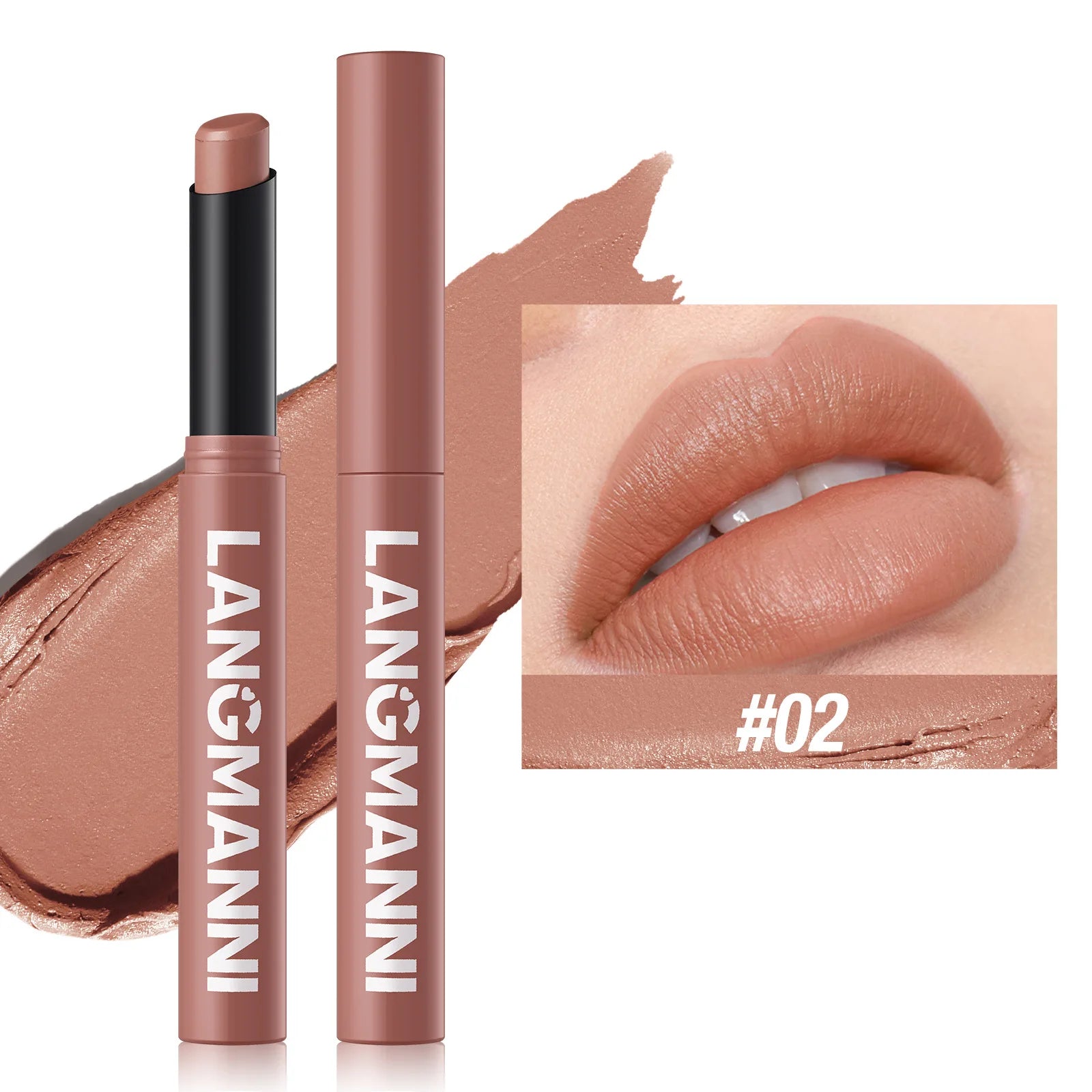 Crayon Lèvres Mat Waterproof 12 Couleurs – Longue Tenue Sans Transfert | Teinture Nude & Lip Stain