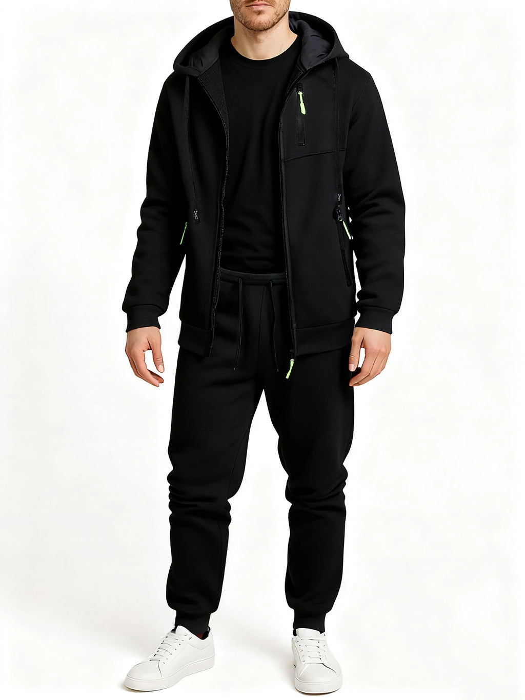 Ensemble Jogging 2 Pièces Homme Zip Capuche – Sweatshirt Pantalon Sportswear Casual Automne