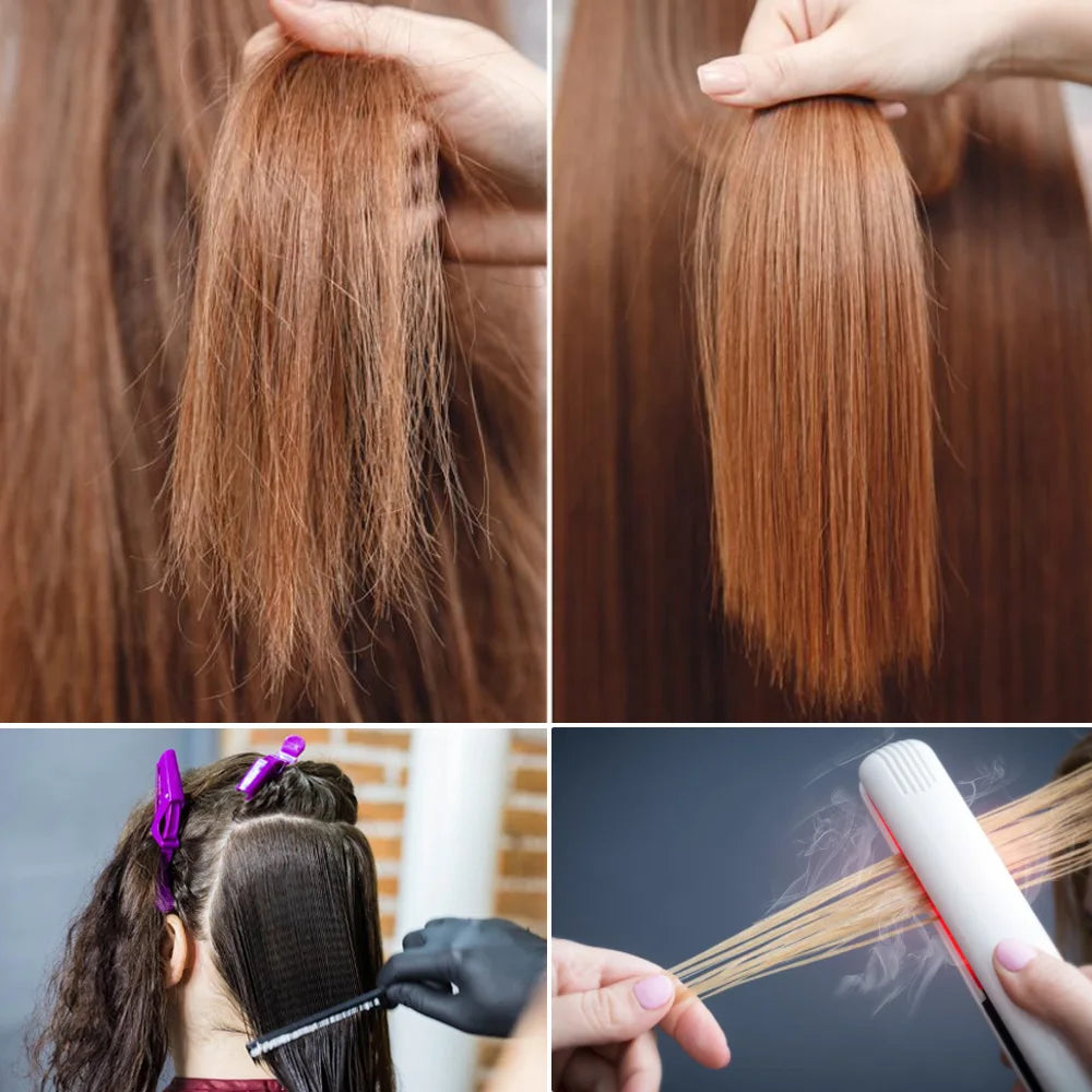 Lisseur Cheveux Professionnel Infrarouge & Ultrasonique – Soin à Froid, Traitement Cheveux Abîmés Frissés & Secs | Fer à Lisser