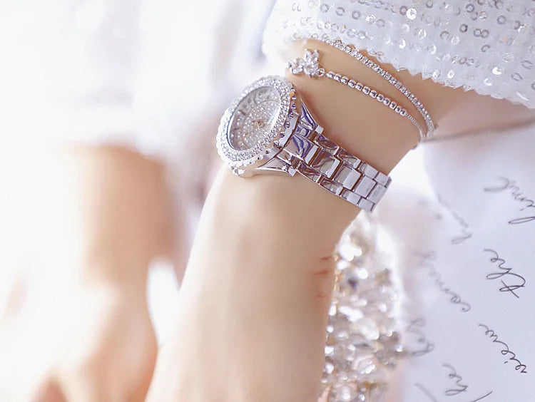 Montre Femme Or Bracelet Dress Luxe 2025 – Acier Complet Élégante Fashion Top Brand