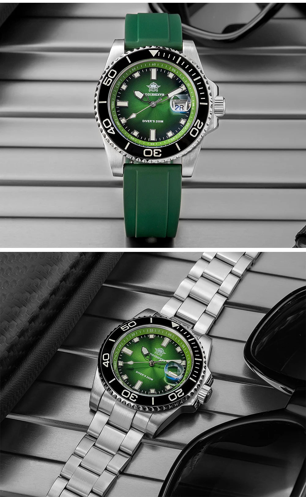 Montre Homme ADDIESDIVE AD2089 Quartz 2025 – Super Lumineuse Étanche 200M Silicone Luxe