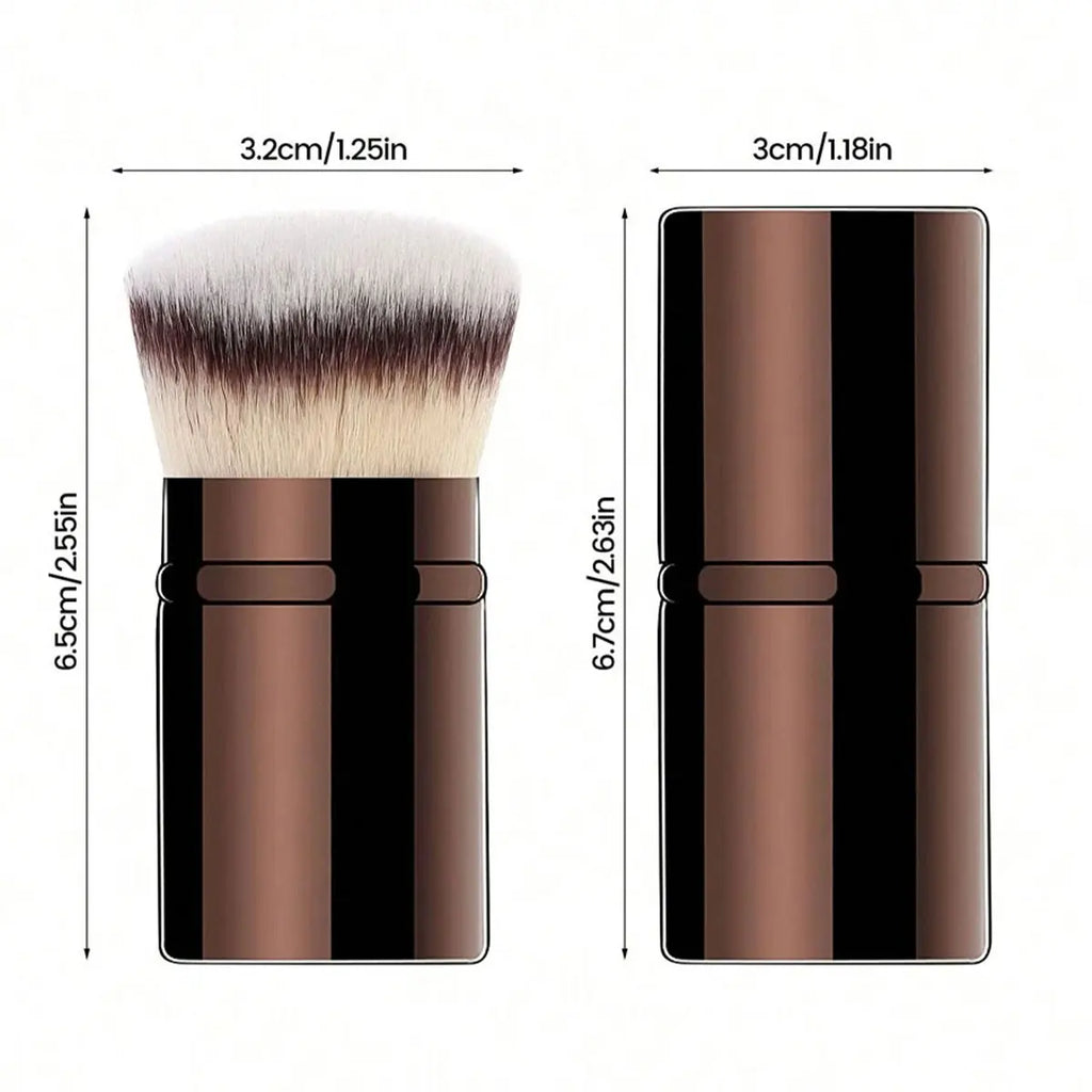 Pinceau Rétractable Professionnel Visage – Blush, Fond de Teint & Poudre Libre | Poils Synthétiques Ultra-Doux