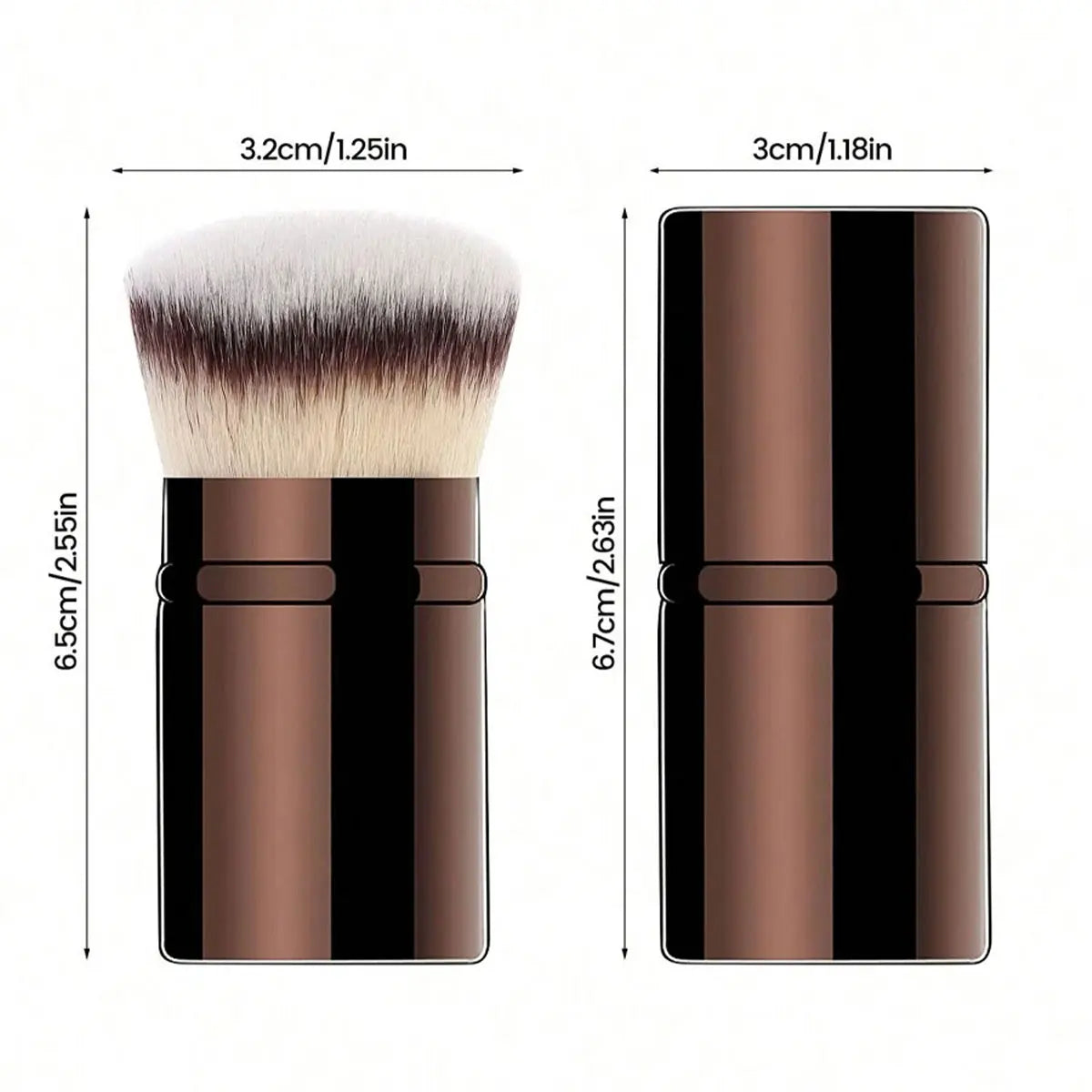Pinceau Rétractable Professionnel Visage – Blush, Fond de Teint & Poudre Libre | Poils Synthétiques Ultra-Doux