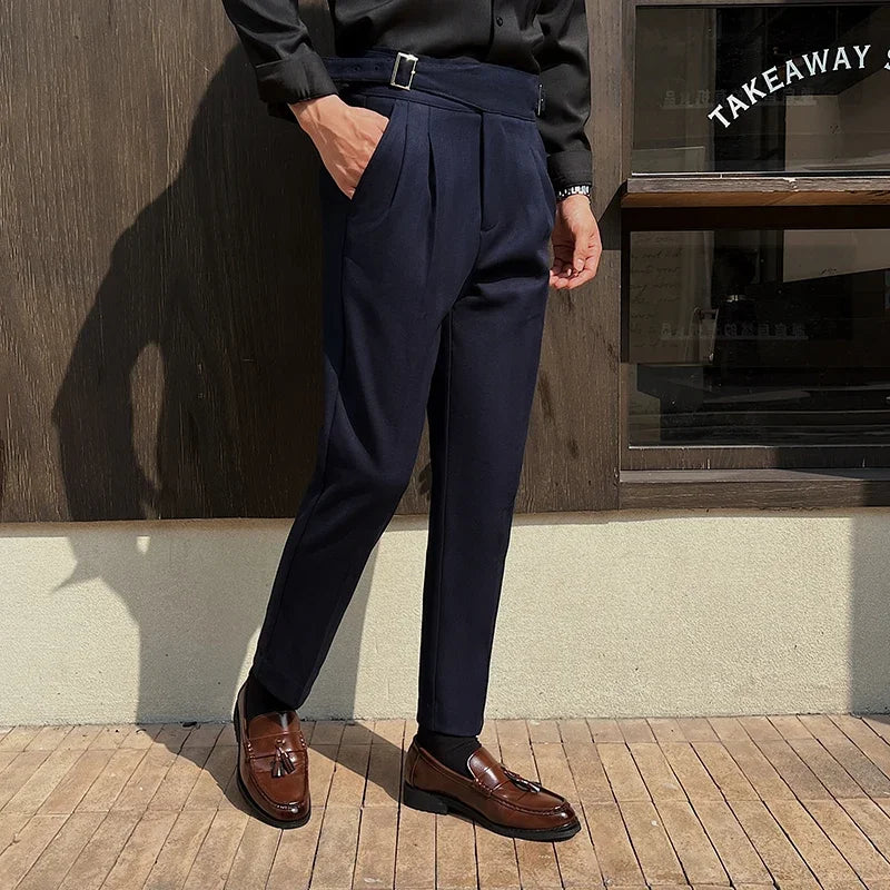 Anzughose Naples Gurkha Slim Fit 2025 – Chino High Waist Hochzeit Party Casual
