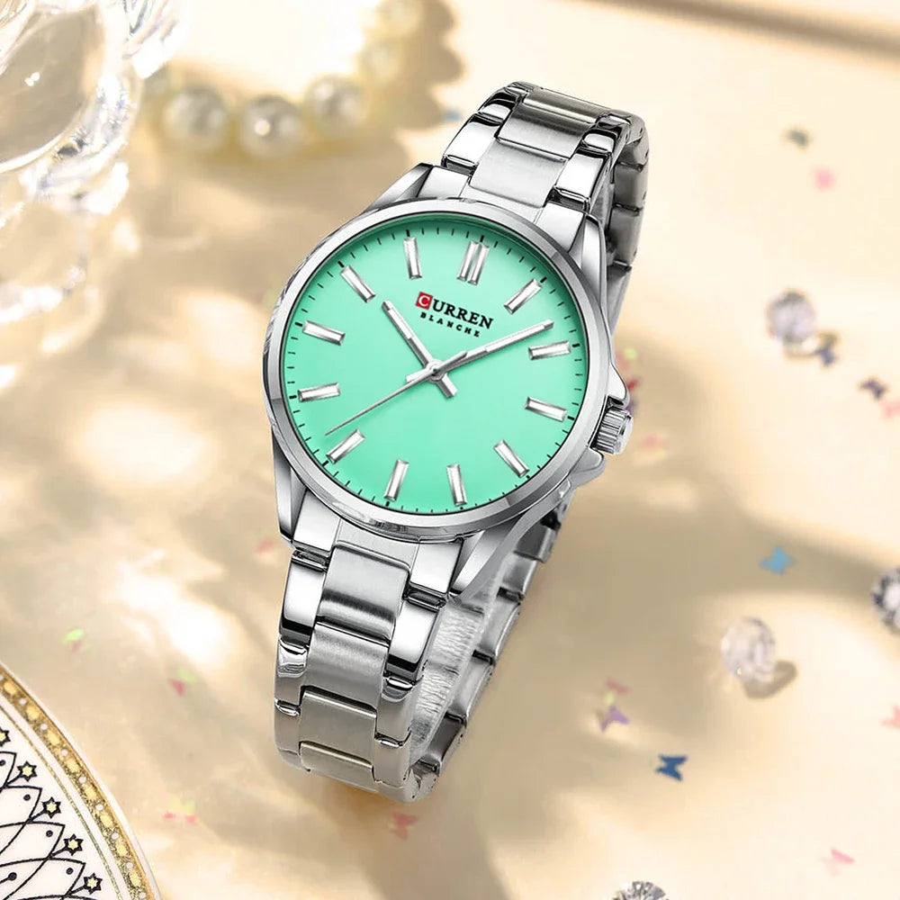 Montre Femme CURREN Fashion Casual Quartz – Acier Inoxydable Cadran Rond Simple Élégante