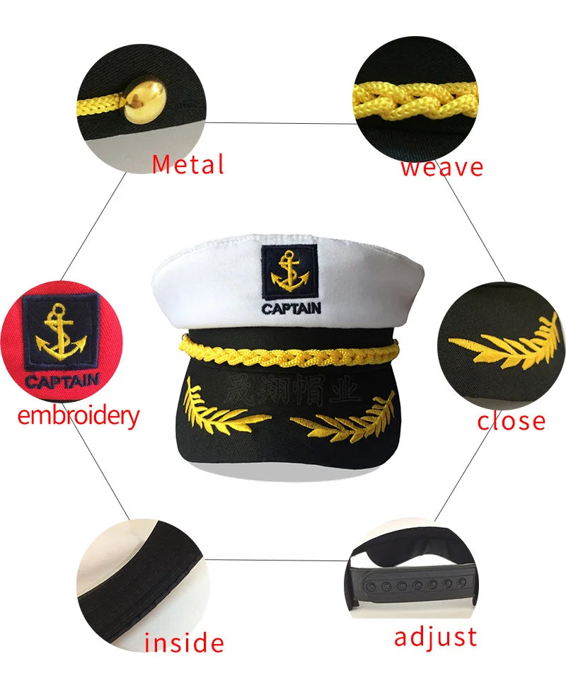 Chapeau Capitaine Marin Adulte – Réglable Homme & Femme | Déguisement & Fête