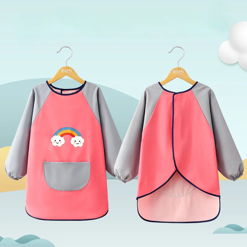 Tablier Imperméable Enfant – Blouse de Peinture Maternelle Repas Garçon Fille