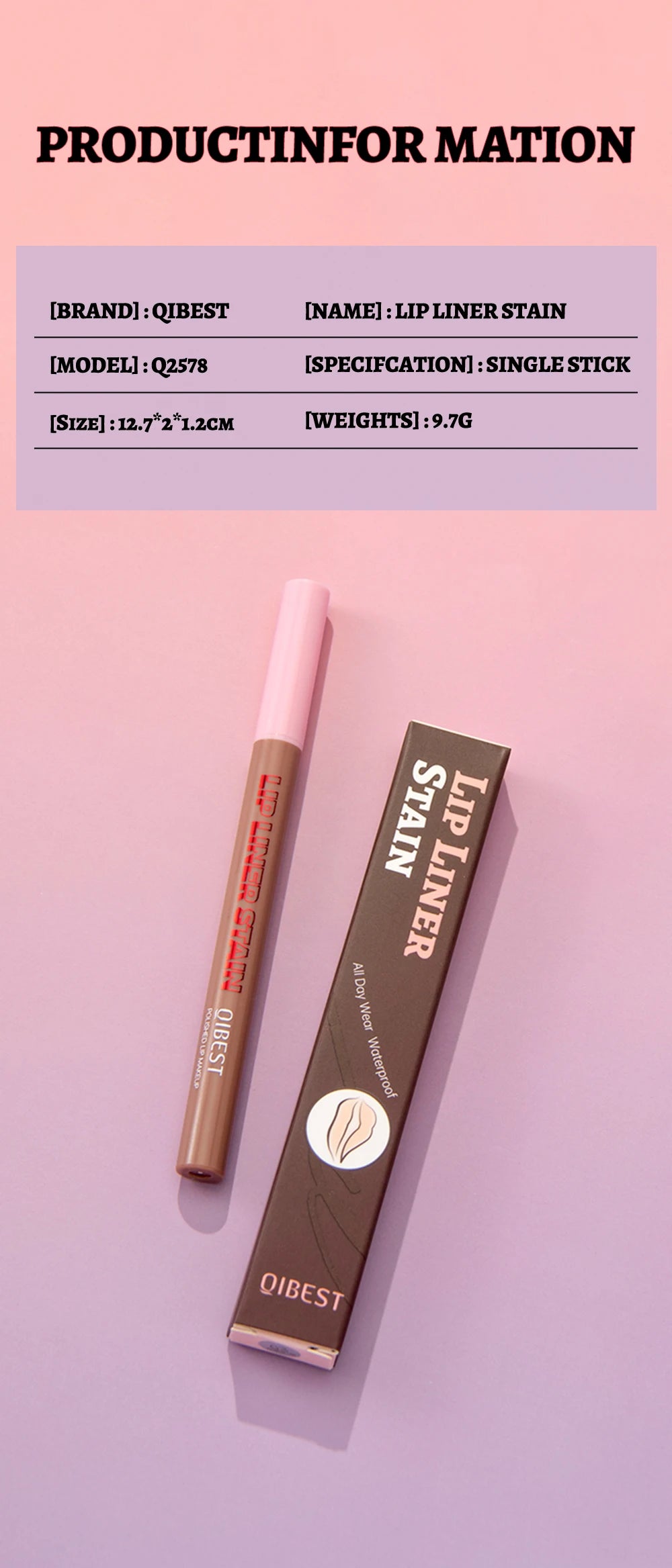 Lip Liner Liquide Mat Waterproof – Applicateur Sponge Tip Teinture | Contour Lèvres Longue Tenue