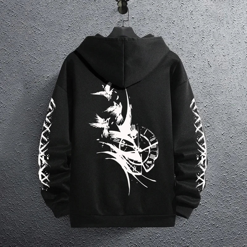 Sweat à Capuche Homme Noir Casual Sport Jogging Pullover Automne Hiver – Streetwear Fashion Outwear | Mode Homme Premium
