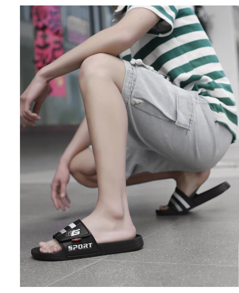 Mules Velcro Homme Légères Plage Grande Taille – Slides Soft Casual Clog Été
