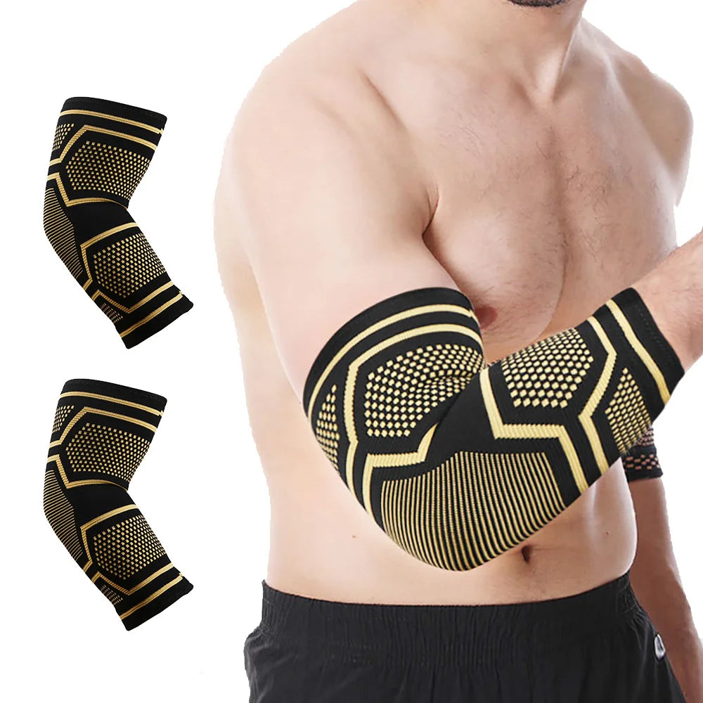 1pcs Fitness Copper Elbow Brace Compression Support Sleeve for Tendonitis Tennis Elbow Relief Reduce Joint Pain For Women Men