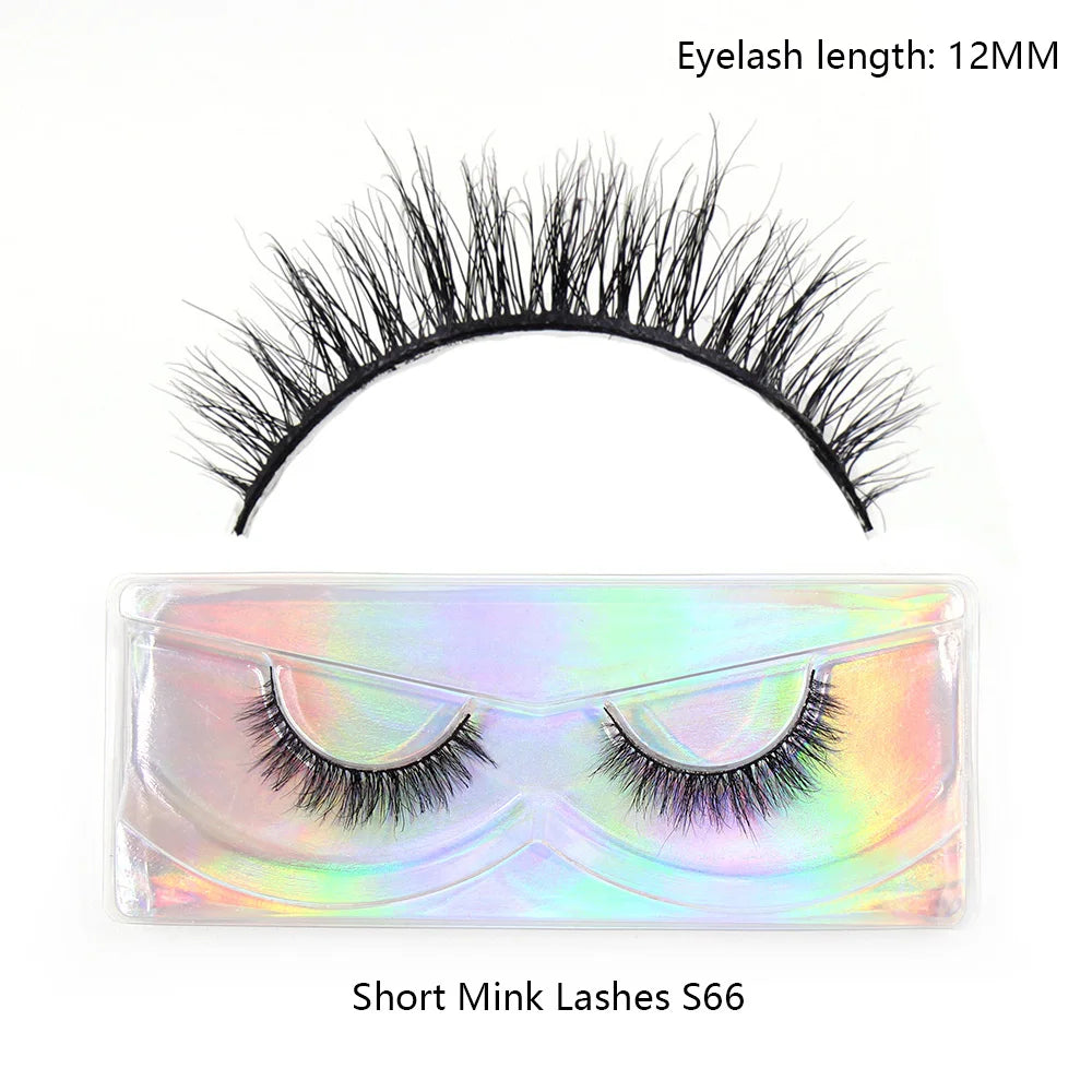Faux Cils Naturels Courts Fluffy LEHUAMAO – Volume 12-15mm Wispy | Extension Cils Vison Maquillage