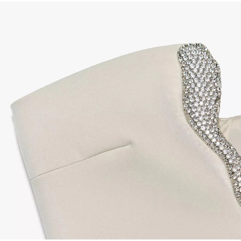 2-teiliges Strass-Set asymmetrisch – Bustier-Crop-Top & sexy Minirock | Abend & Gala 2026