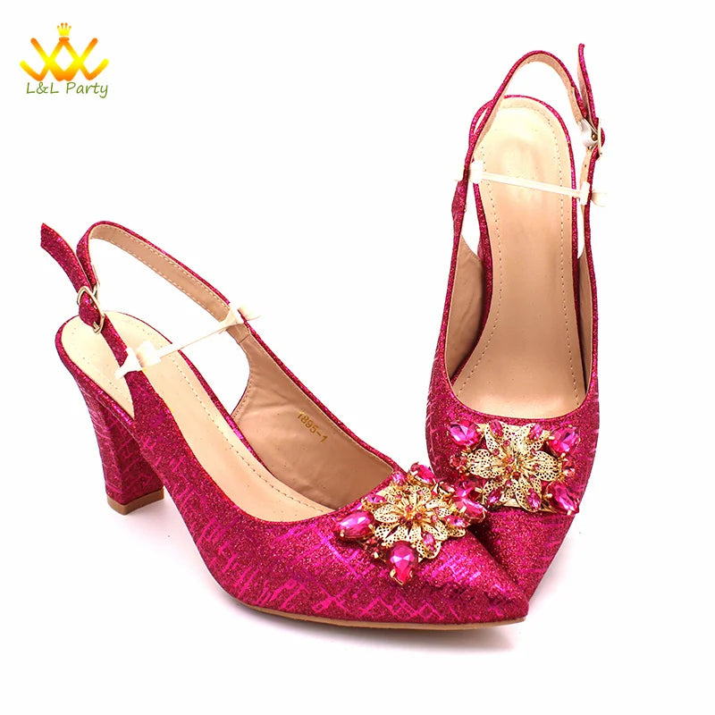 Ensemble Chaussures + Sac Italien Orange Cristal – Pumps Luxe Mariage Fête 2024
