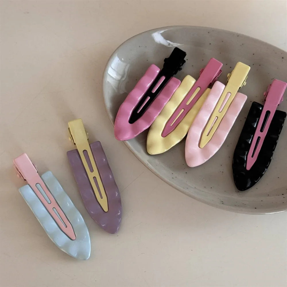 Pince Cheveux Macaron Coréenne – Vague Métallique Sans Couture | Accessoire Frange & Headgear