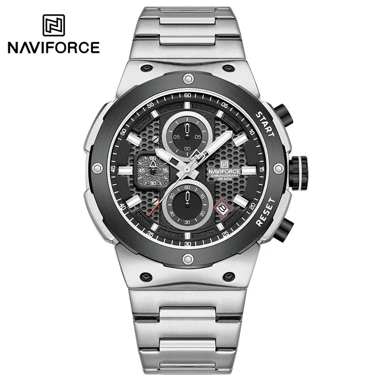 Montre Homme Chronographe Sport Luxe NAVIFORCE – Quartz Date Fashion Masculino