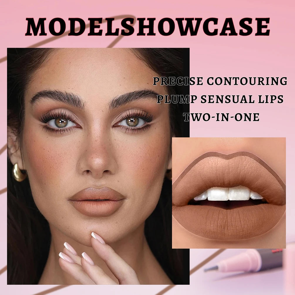 Lip Liner Liquide Mat Waterproof – Applicateur Sponge Tip Teinture | Contour Lèvres Longue Tenue