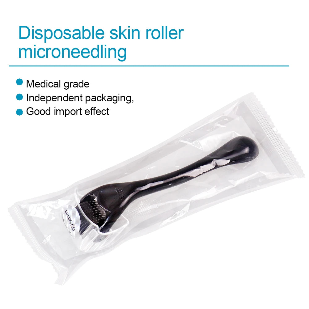 Derma Roller Professionnel 540 Aiguilles – Croissance Cheveux & Barbe, Soin Visage & Corps | 0.2mm 0.25mm 0.3mm
