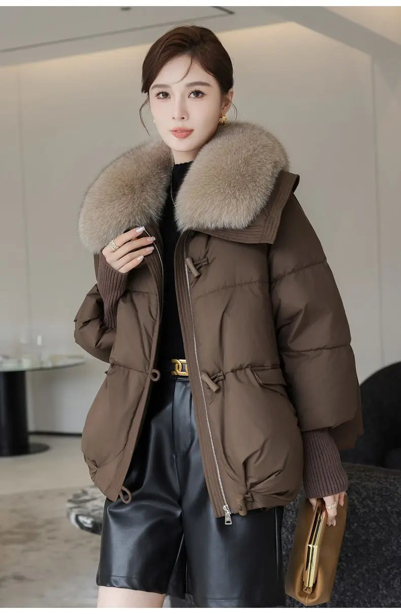 Doudoune Parka Femme Col Fourrure – Manteau Matelassé Chaud & Épais | Hiver 2025