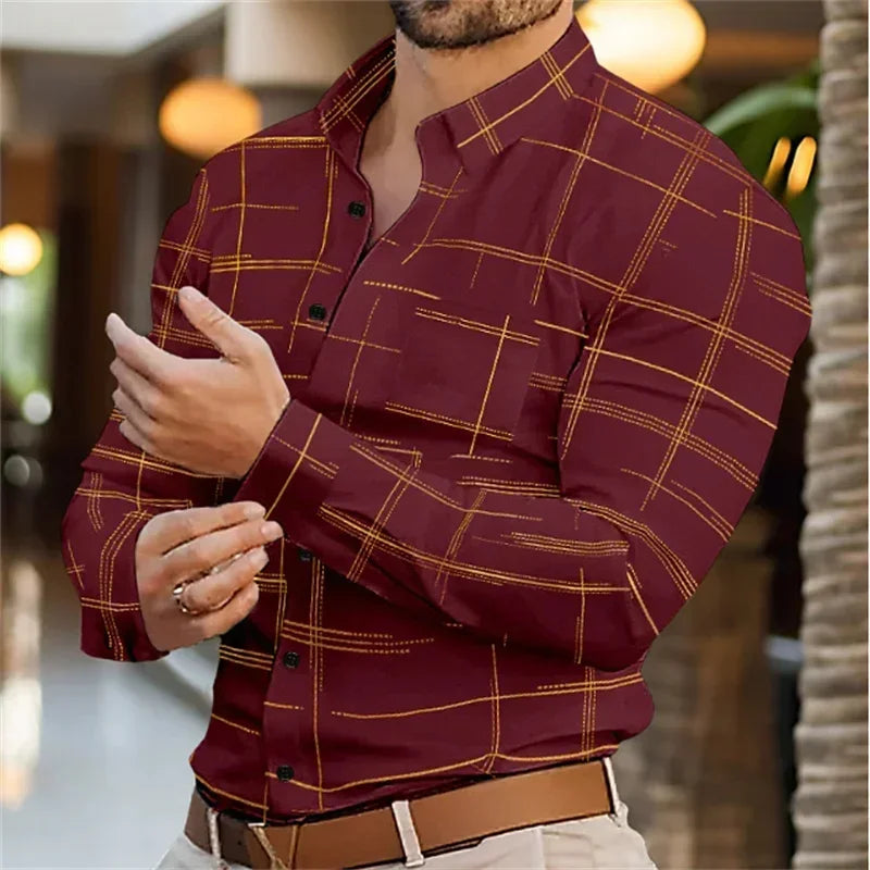 Chemise Homme Business Col Revers Bureau Casual Outdoor Street Douce Confortable Grande Taille XS-6XL Tendance Élégante – Chemise Premium Polyvalente | Mode Homme Business Premium