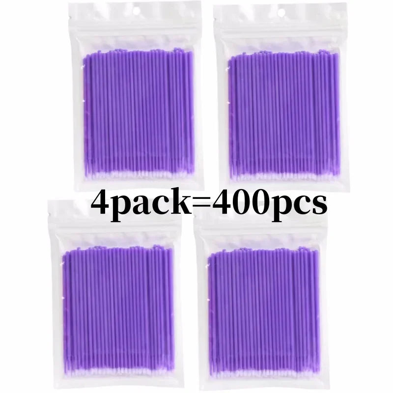 Micro Applicateurs Jetables Cils & Cosmétiques – Lot 100 à 400 Pcs | Cotons-Tiges Précision Maquillage