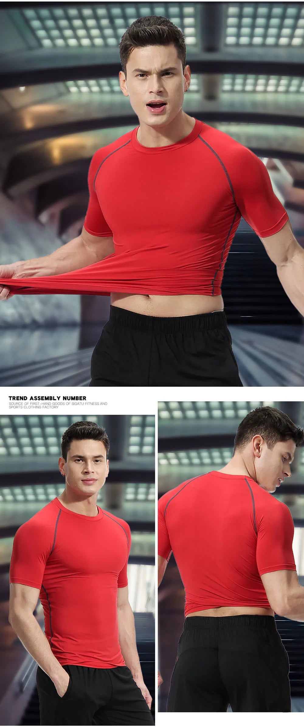 T-Shirt Sport Homme Élastique Séchage Rapide – Col Rond | Musculation, Running & Fitness | Respirant & Gainant