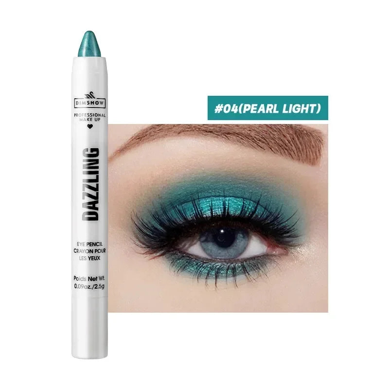 Crayon Fard à Paupières Highlighter Waterproof – Glitter Matte Nude Ver à Soie | Eyeliner Blanc Pigmenté