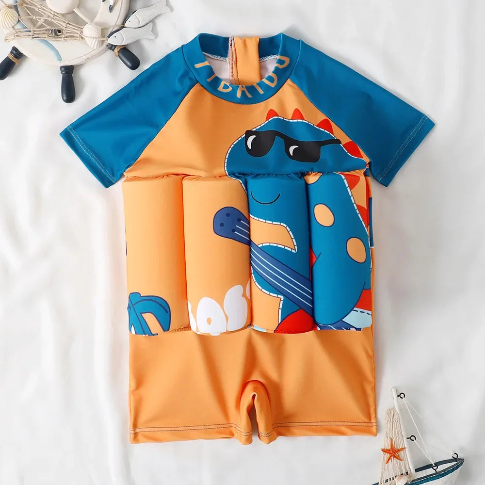 Maillot de Bain Flottant Enfant 1 Pièce – Combinaison Natation Cartoon Garçon Fille