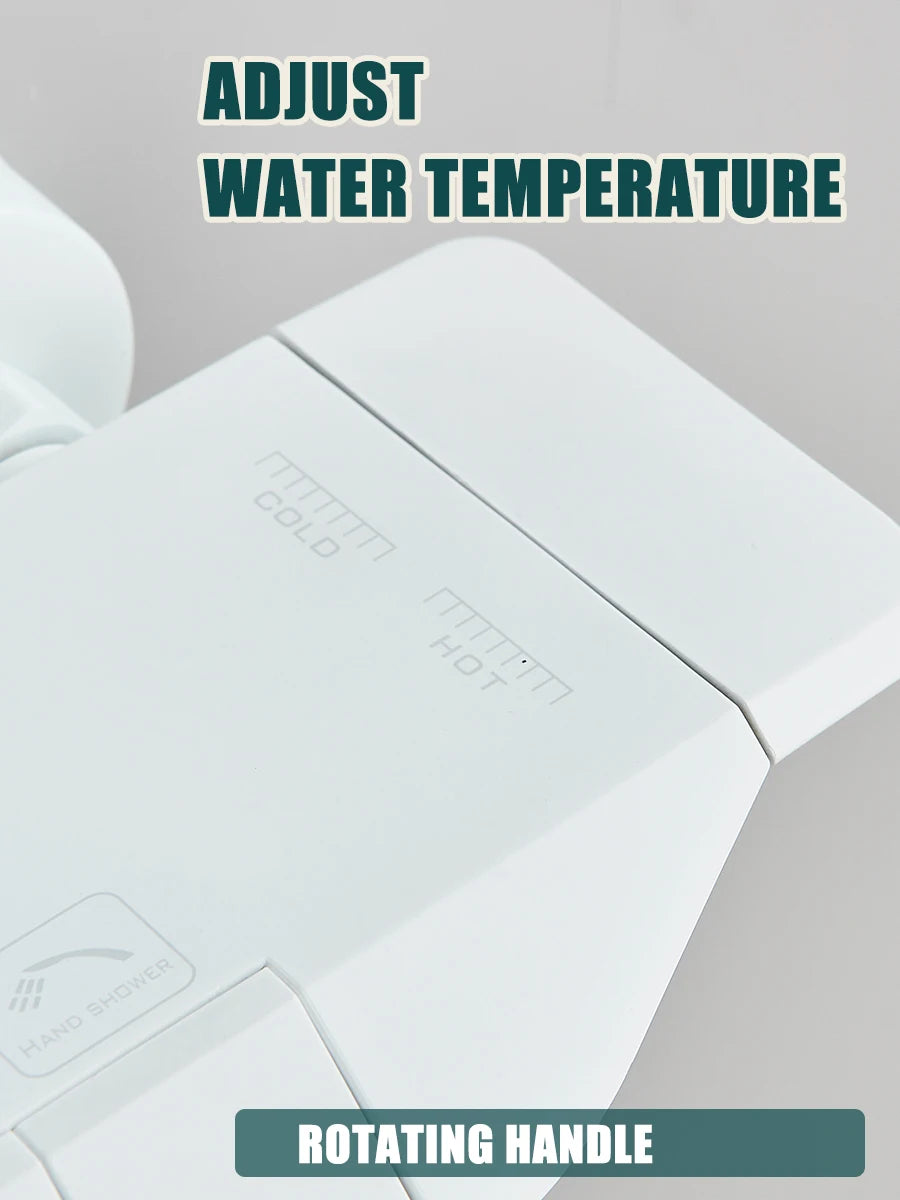 Ensemble Douche Blanc 4 Voies Style Piano – Pluie, Affichage Digital Optionnel & Bidet | Système Douche Complet