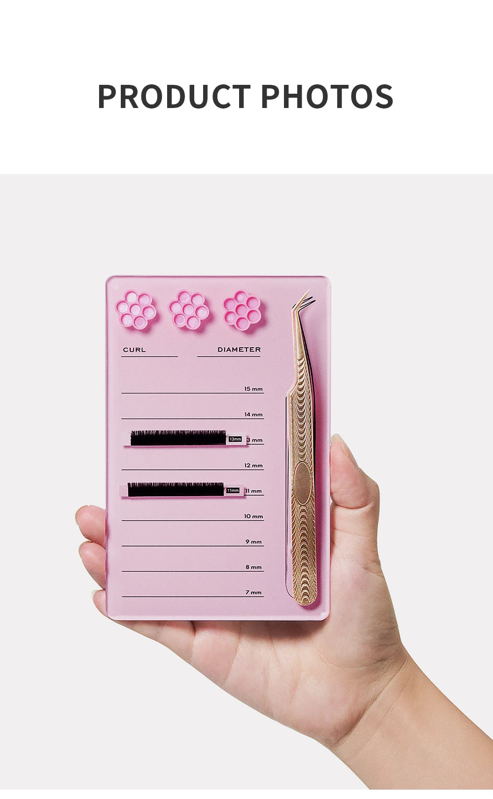 Palette Porte-Cils GLAMLASH – Support Colle Extension Cils Acrylique | Plateau Faux Cils Professionnel