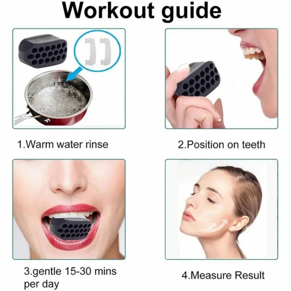 Exerciseur Mâchoire Silicone – Tonifiant Visage & Cou | Anti-Double Menton | Balle Fitness Facial | Soin Beauté Sculptant