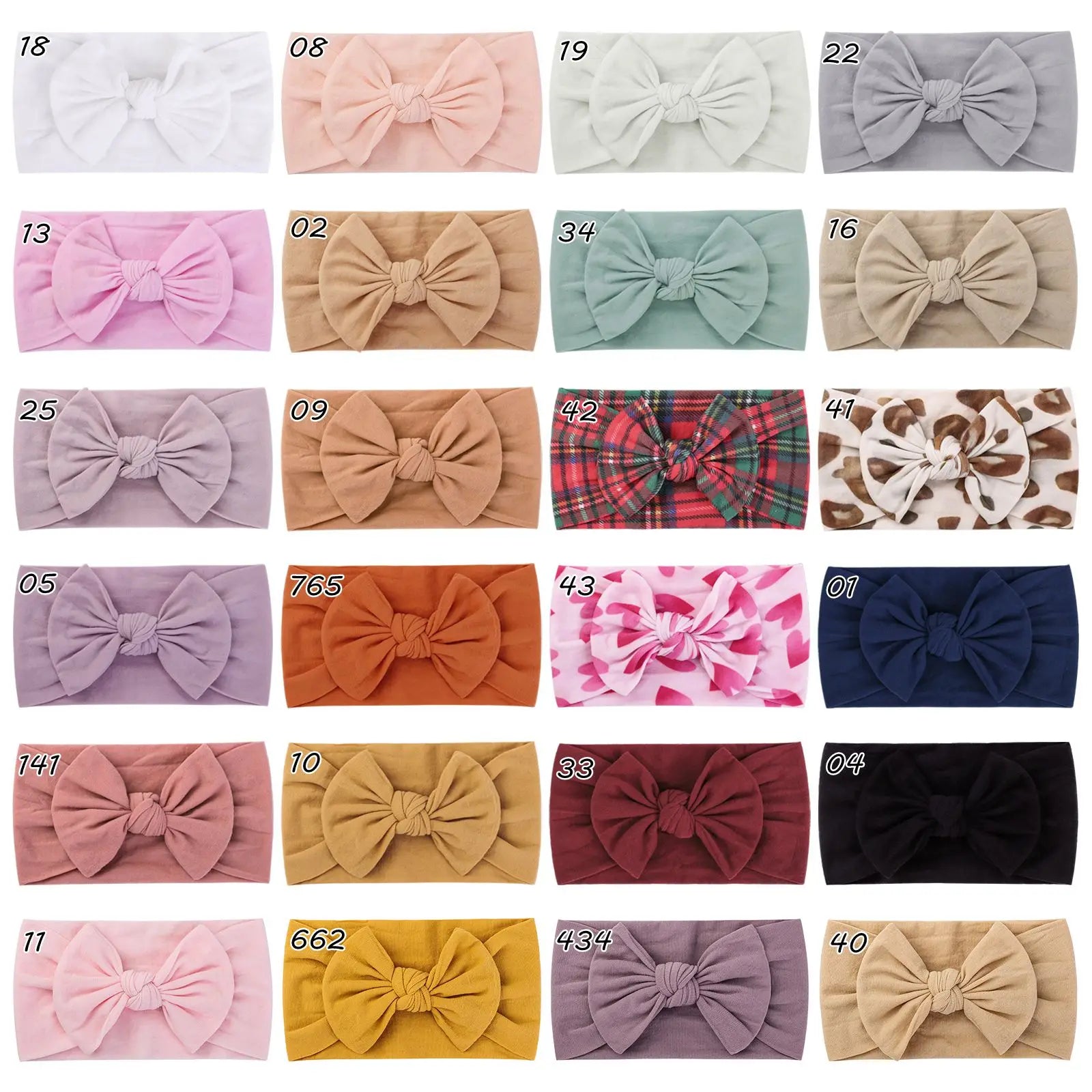Bandeau Nœud Bébé Fille Élastique Large – Turban Headband Accessoire Cheveux 48 Couleurs
