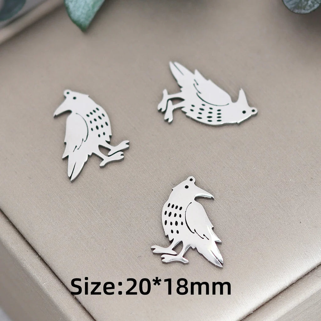 Lot 3 Breloques Animaux Acier Titane DIY – Renard, Lapin, Chat, Cygne, Dragon, Serpent & Plus | Pendentifs Bijoux Fait Main Bracelet & Collier