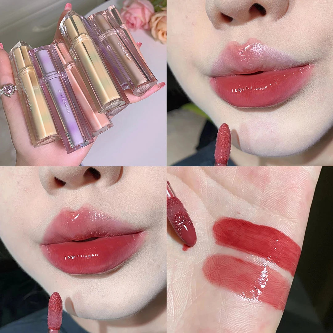 Gloss Miroir Iced Tea – Lip Glaze Jelly Transparent Waterproof | Rouge à Lèvres Liquide Effet Glacé