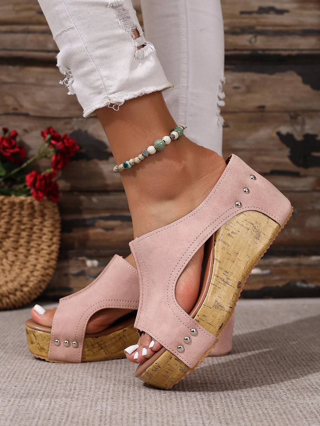 Sandales Clogs Talon Épais Rehaussantes Femme 2025 – Plage Slides Été Outdoor