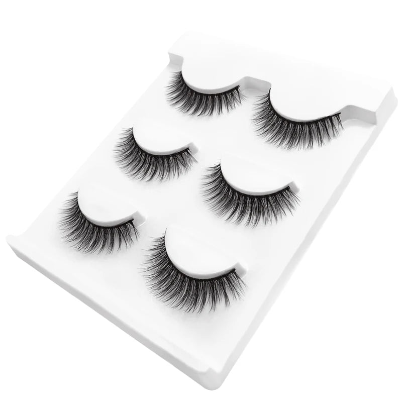 Lot 3 Paires Faux Cils 3D Vison SHIDISHANGPIN – 27 Styles Fluffy Wispy Épais | Cils Faux Faits Main Maquillage Yeux