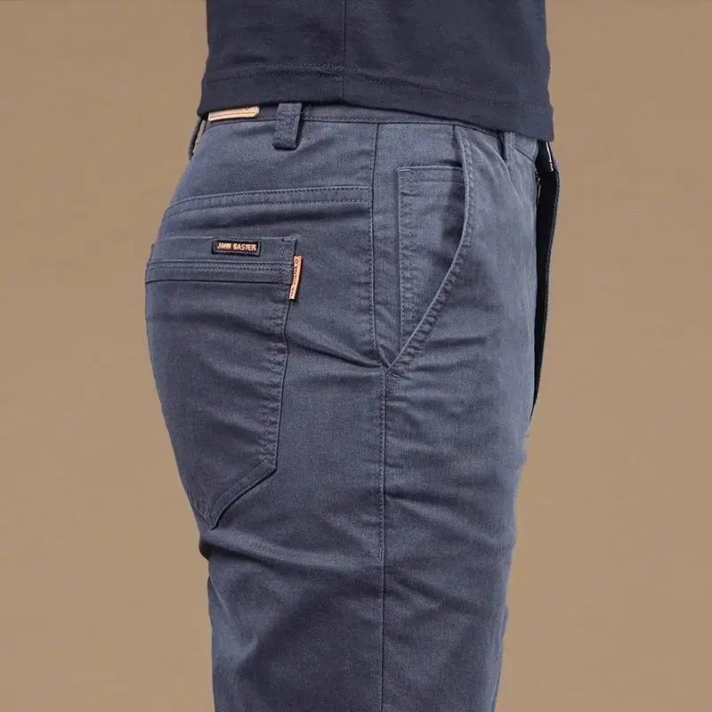 Pantalon Homme Coton Léger Été – Slim Droit Élastique Business Casual Polyvalent | Mode Homme Premium