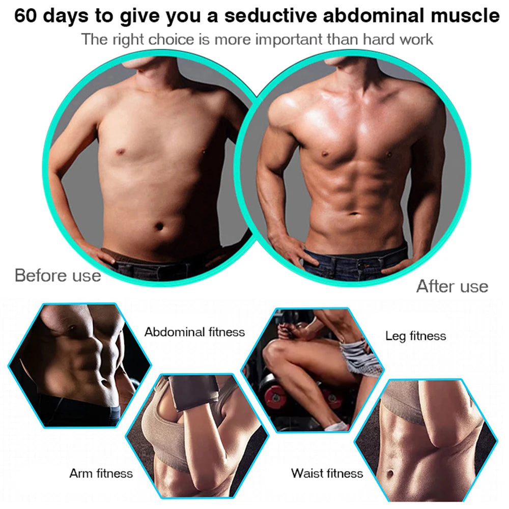 EMS ABS Stimulator Hip Trainer Abdominal Exercise Fitness Body Slimming Massager Stickers Weight Loss Massager Muscle Stimulator